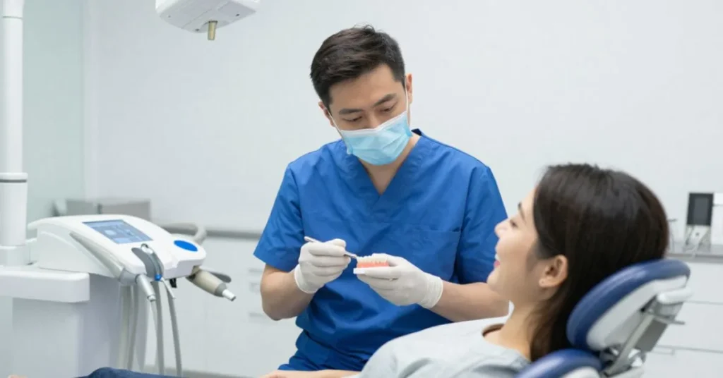Restorative Dental Implants Specialist consulting patient smile